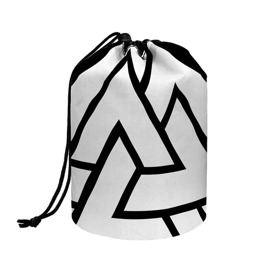 Viking Valknut Symbol Print Drawstring Makeup Bag