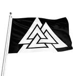 Viking Valknut Symbol Print Flag