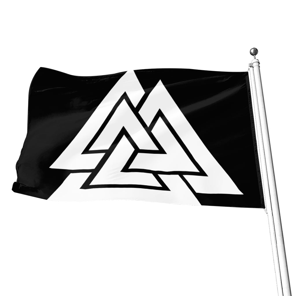 Viking Valknut Symbol Print Flag