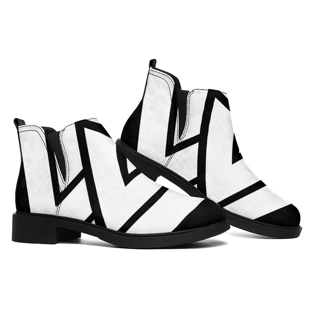 Viking Valknut Symbol Print Flat Ankle Boots