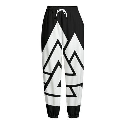 Viking Valknut Symbol Print Fleece Lined Knit Pants