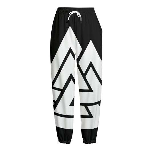 Viking Valknut Symbol Print Fleece Lined Knit Pants