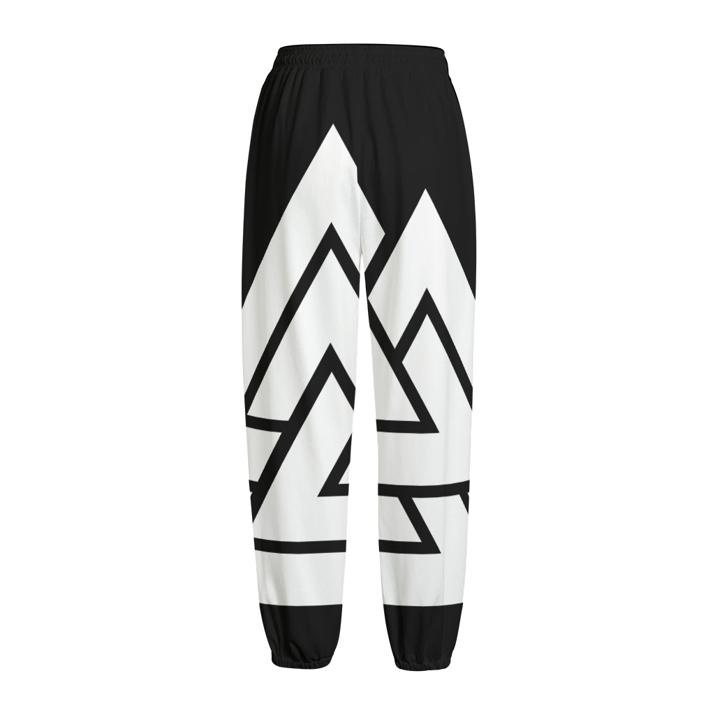 Viking Valknut Symbol Print Fleece Lined Knit Pants