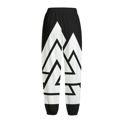 Viking Valknut Symbol Print Fleece Lined Knit Pants