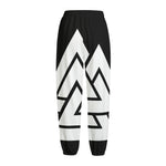 Viking Valknut Symbol Print Fleece Lined Knit Pants