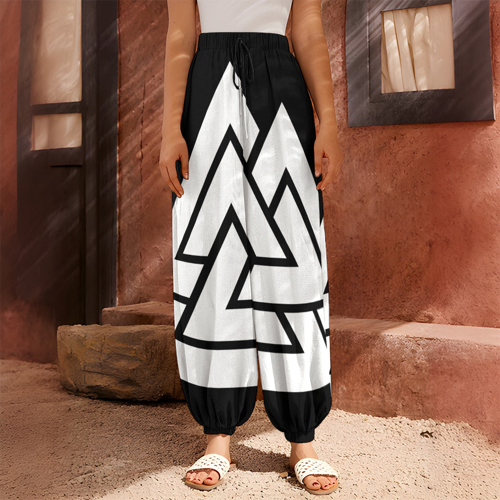 Viking Valknut Symbol Print Harem Pants