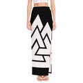 Viking Valknut Symbol Print High Slit Maxi Skirt
