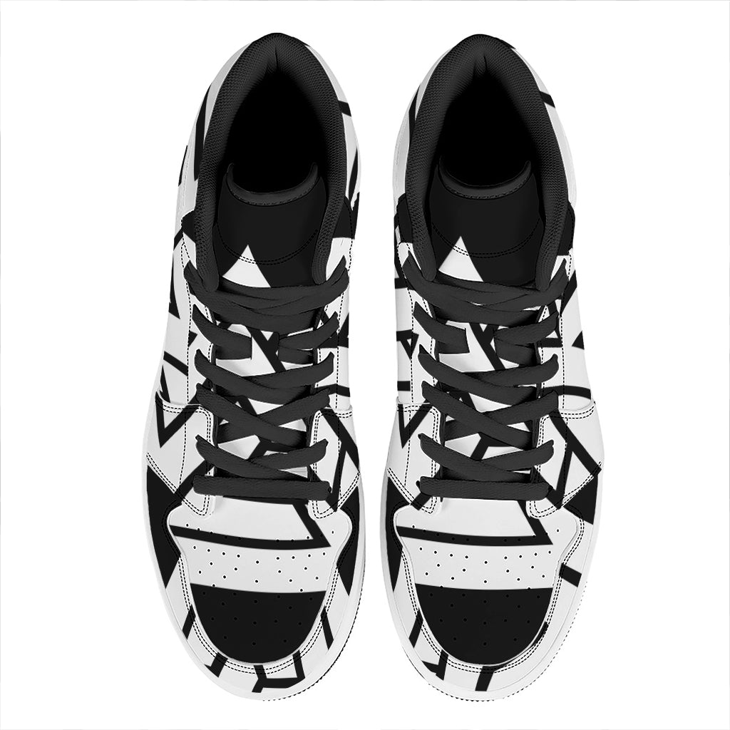 Viking Valknut Symbol Print High Top Leather Sneakers