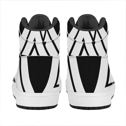 Viking Valknut Symbol Print High Top Leather Sneakers