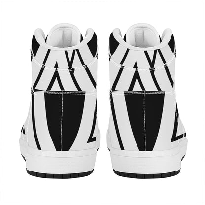 Viking Valknut Symbol Print High Top Leather Sneakers