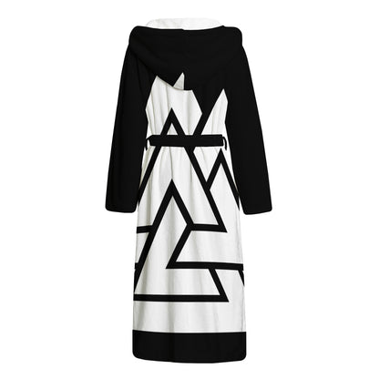 Viking Valknut Symbol Print Hooded Bathrobe