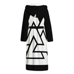 Viking Valknut Symbol Print Hooded Bathrobe