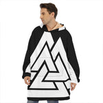 Viking Valknut Symbol Print Hoodie Blanket
