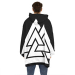 Viking Valknut Symbol Print Hoodie Blanket