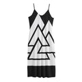 Viking Valknut Symbol Print Jersey Midi Cami Dress