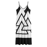 Viking Valknut Symbol Print Jersey Midi Cami Dress