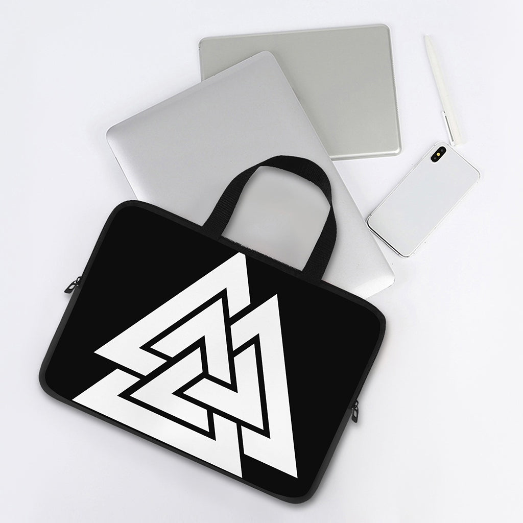 Viking Valknut Symbol Print Laptop Sleeve With Handle
