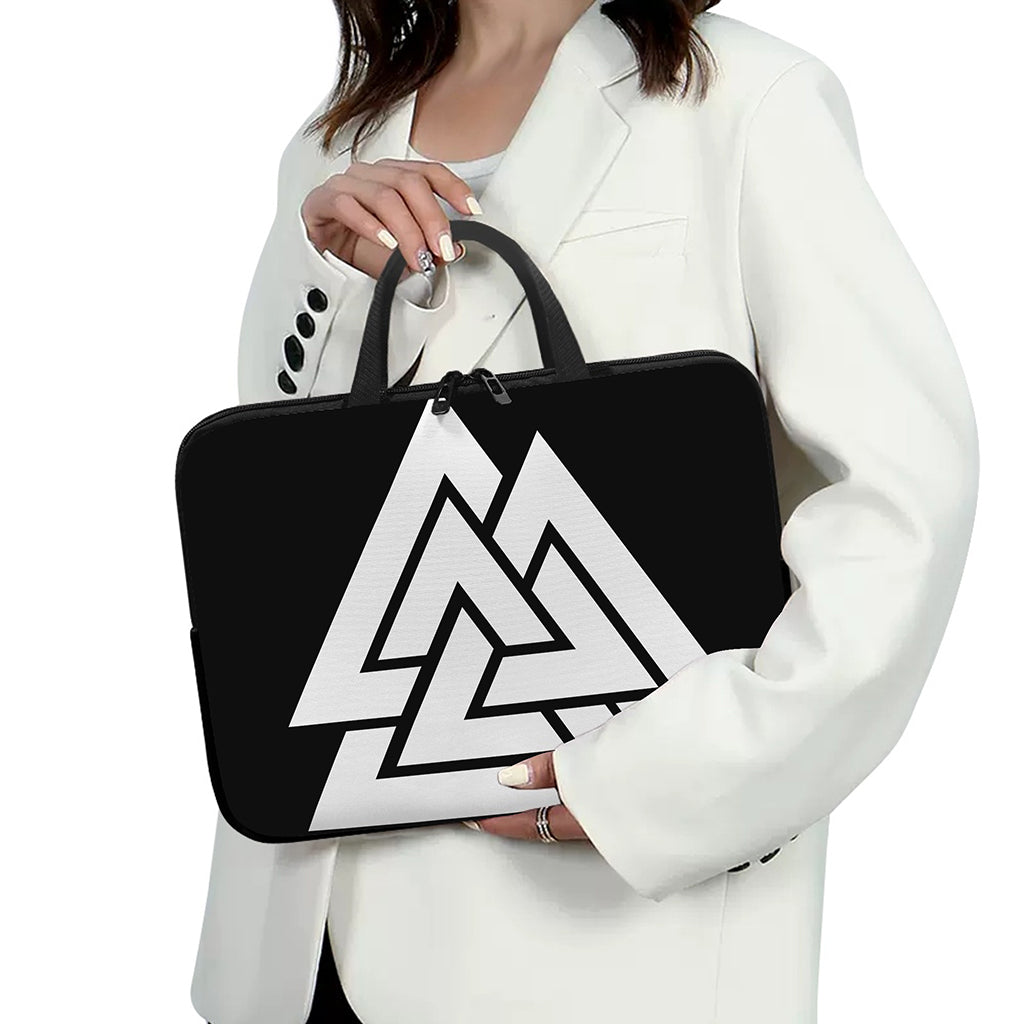 Viking Valknut Symbol Print Laptop Sleeve With Handle