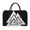 Viking Valknut Symbol Print Leather Duffel Bag