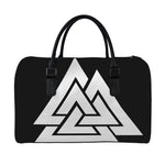 Viking Valknut Symbol Print Leather Duffle Bag