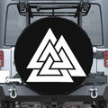 Viking Valknut Symbol Print Leather Spare Tire Cover