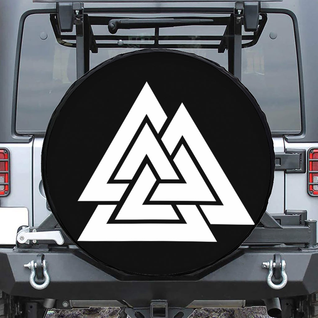 Viking Valknut Symbol Print Leather Spare Tire Cover