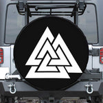 Viking Valknut Symbol Print Leather Spare Tire Cover