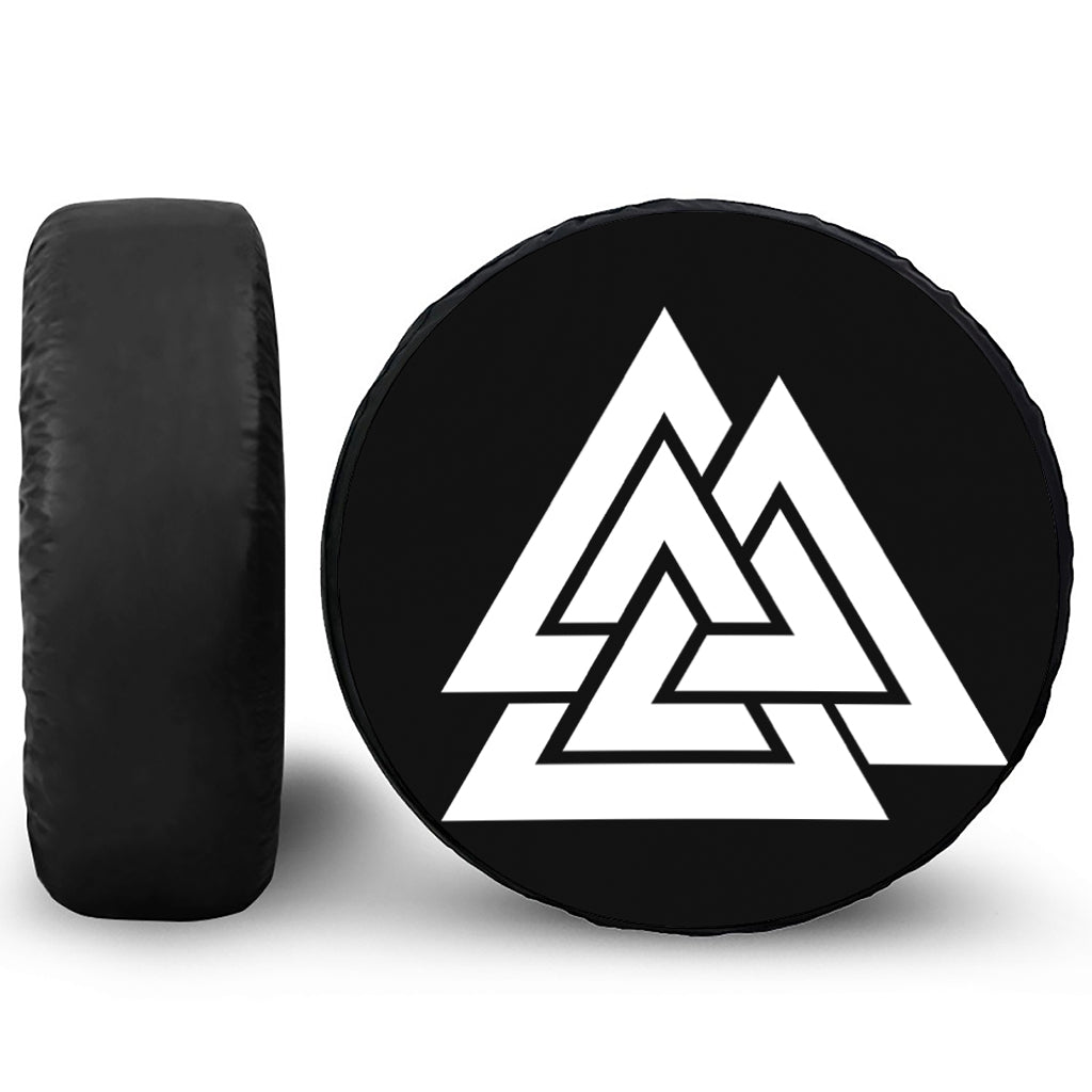 Viking Valknut Symbol Print Leather Spare Tire Cover