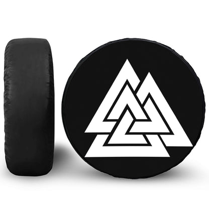 Viking Valknut Symbol Print Leather Spare Tire Cover