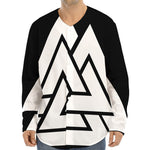 Viking Valknut Symbol Print Long Sleeve Baseball Jersey