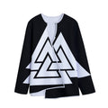 Viking Valknut Symbol Print Long Sleeve Short Coat