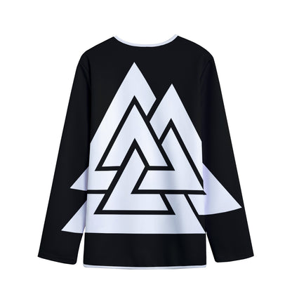 Viking Valknut Symbol Print Long Sleeve Short Coat