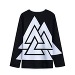 Viking Valknut Symbol Print Long Sleeve Short Coat