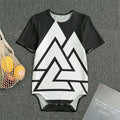 Viking Valknut Symbol Print Men's Bodysuit