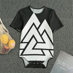 Viking Valknut Symbol Print Men's Bodysuit