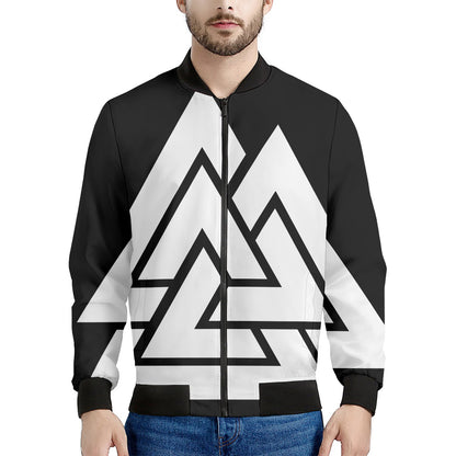 Viking Valknut Symbol Print Men's Bomber Jacket