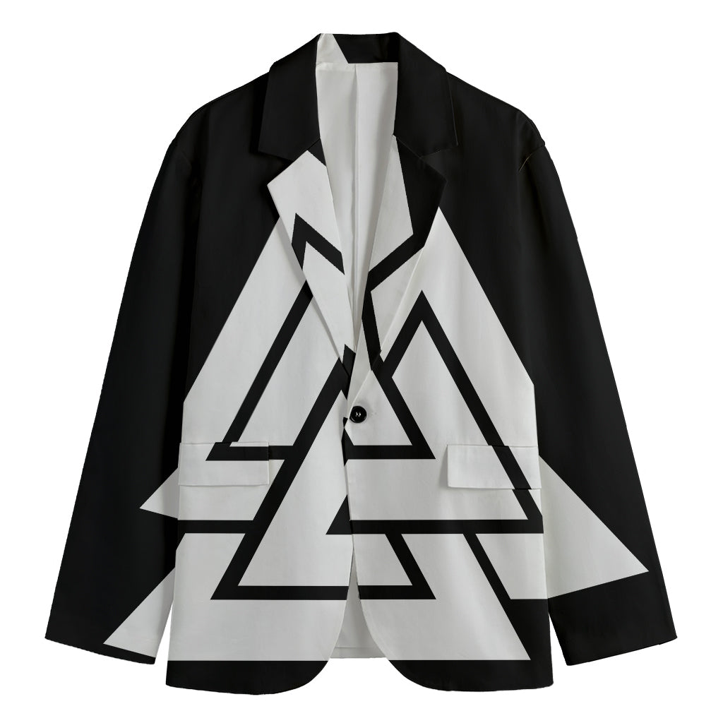 Viking Valknut Symbol Print Men's Cotton Blazer