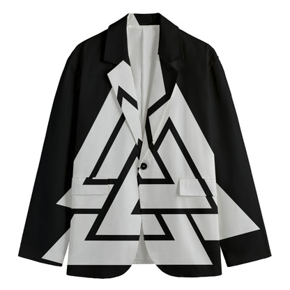 Viking Valknut Symbol Print Men's Cotton Blazer