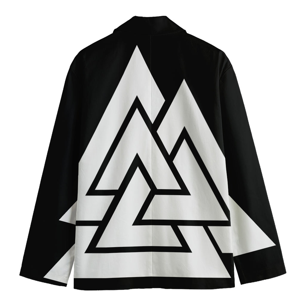 Viking Valknut Symbol Print Men's Cotton Blazer