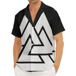 Viking Valknut Symbol Print Men's Deep V-Neck Shirt