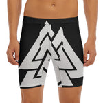 Viking Valknut Symbol Print Men's Long Boxer Briefs