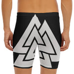 Viking Valknut Symbol Print Men's Long Boxer Briefs