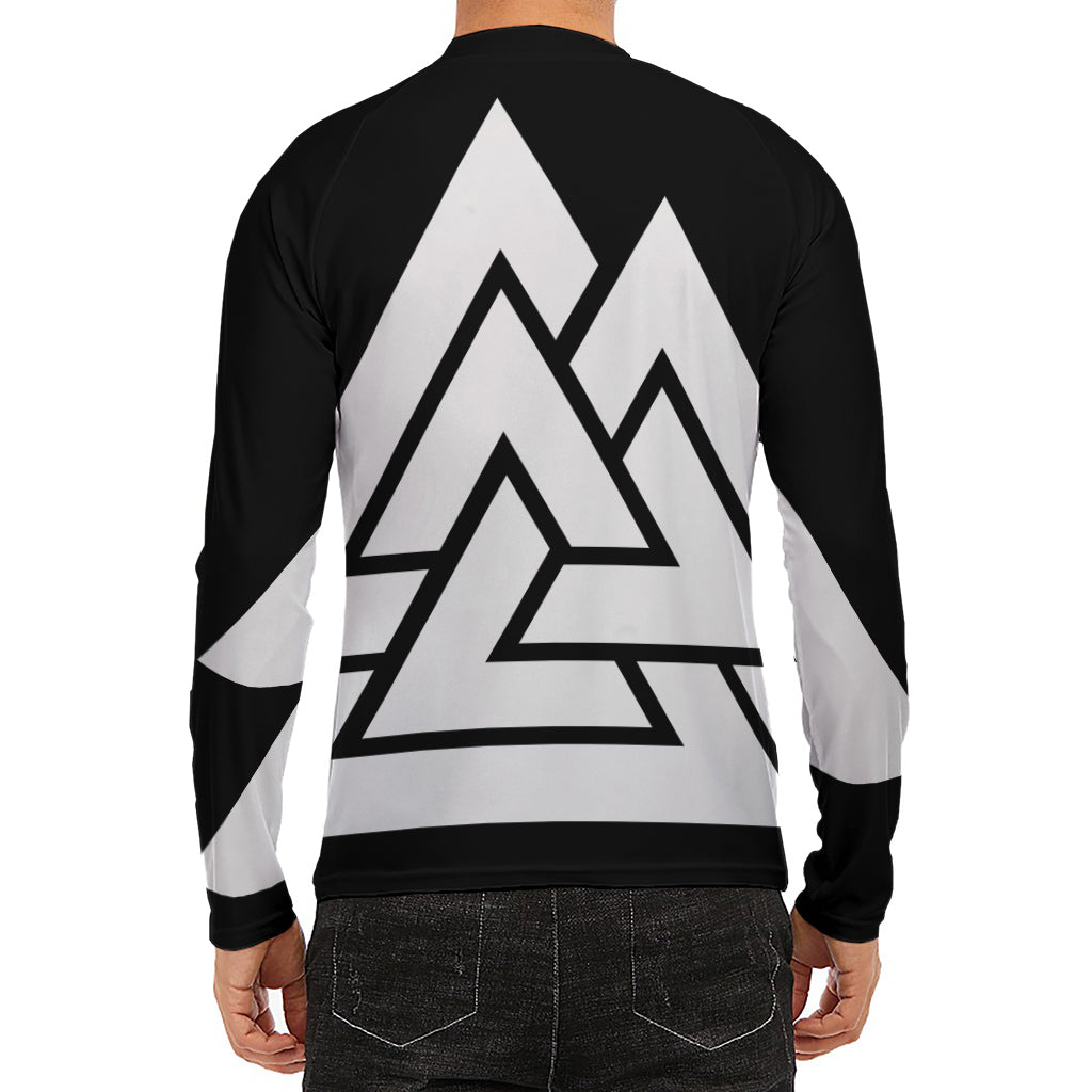 Viking Valknut Symbol Print Men's Long Sleeve Rash Guard