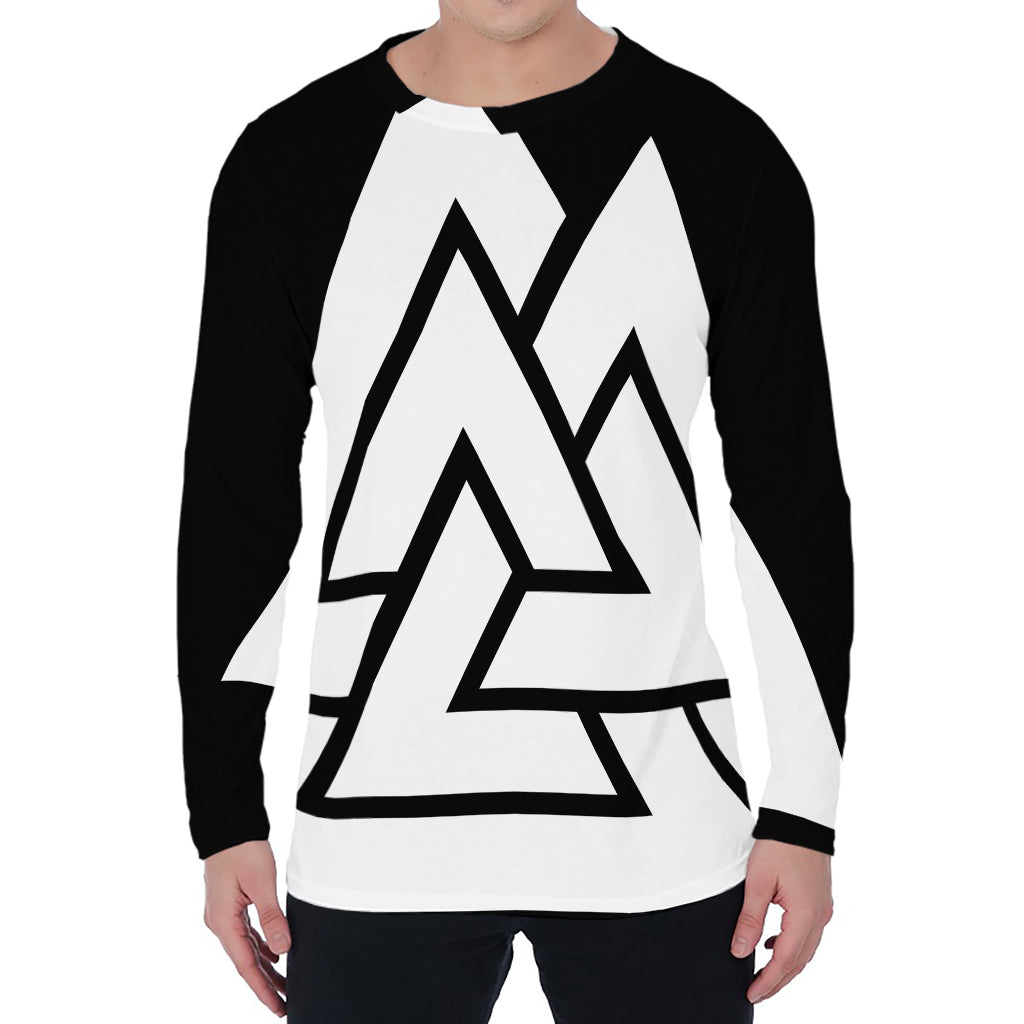 Viking Valknut Symbol Print Men's Long Sleeve T-Shirt