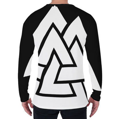 Viking Valknut Symbol Print Men's Long Sleeve T-Shirt