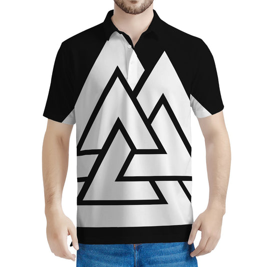 Viking Valknut Symbol Print Men's Polo Shirt