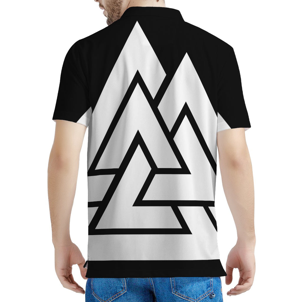 Viking Valknut Symbol Print Men's Polo Shirt