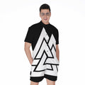 Viking Valknut Symbol Print Men's Romper