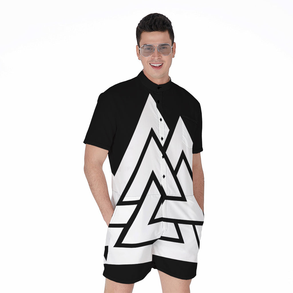 Viking Valknut Symbol Print Men's Rompers