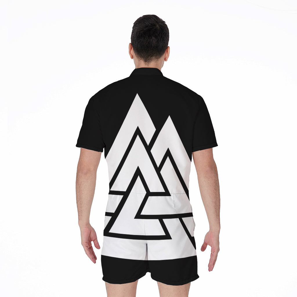 Viking Valknut Symbol Print Men's Rompers